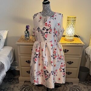 Buenos Ninos womens Floral Sleeveless cocktail flare Dress Sz XXL